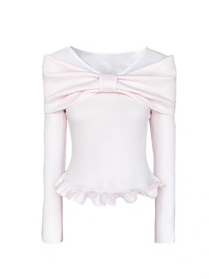Narrator. Original Design High-Stretch Bow Long-Sleeve T-Shirt