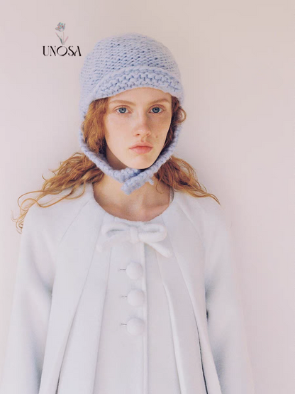 UNOSA. Original Design Bow A-Line Pleated Coat