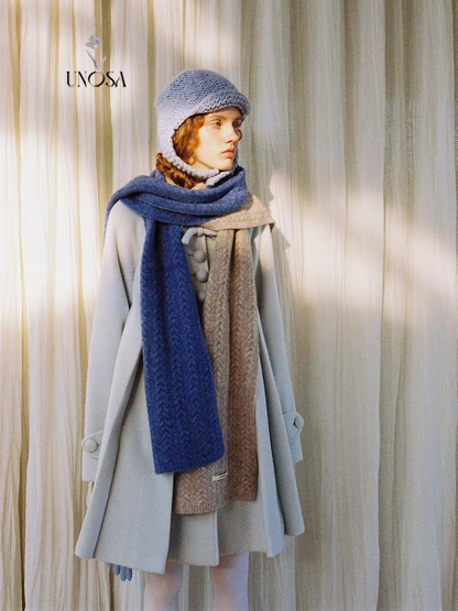 UNOSA. Original Design Bow A-Line Pleated Coat