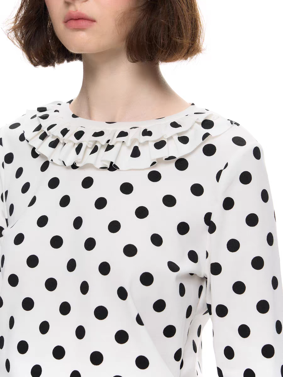 Romance Nanci. Original Design Polka Dot Ruffle Top
