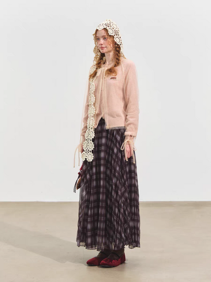 SOMESOWE. Original Design 2-Piece Mesh Knit Sweater Cardigan