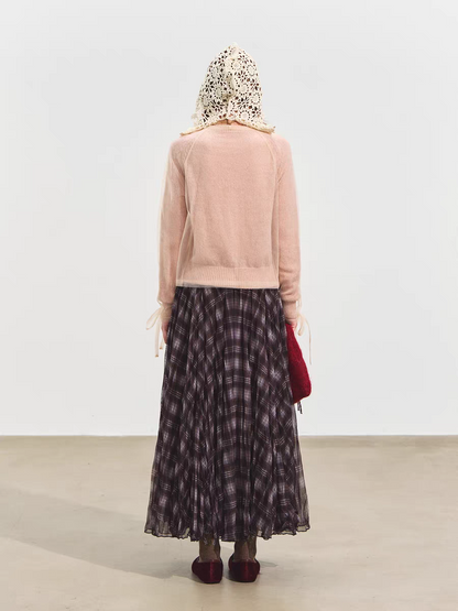 SOMESOWE. Original Design 2-Piece Mesh Knit Sweater Cardigan