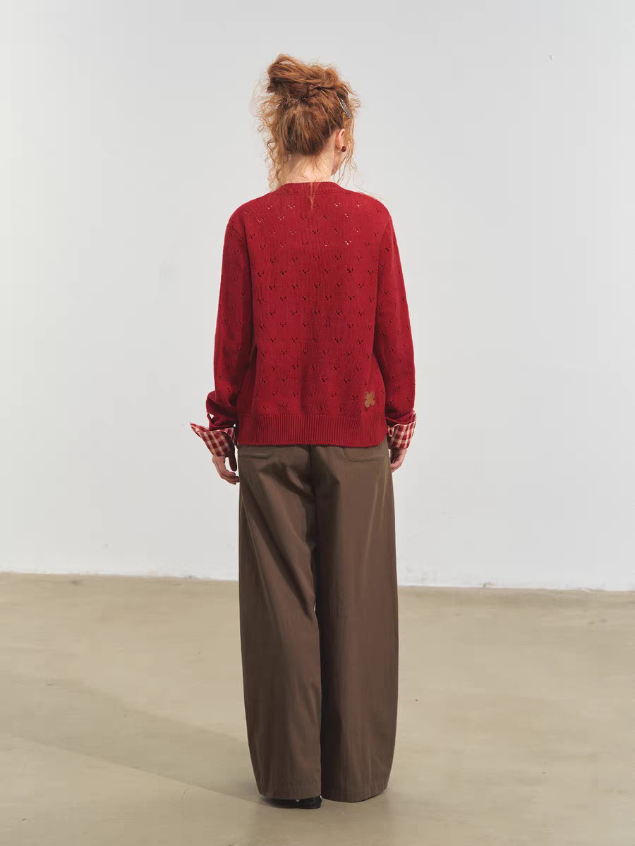 SOMESOWE. Original Design Vintage Plaid Tie Cardigan