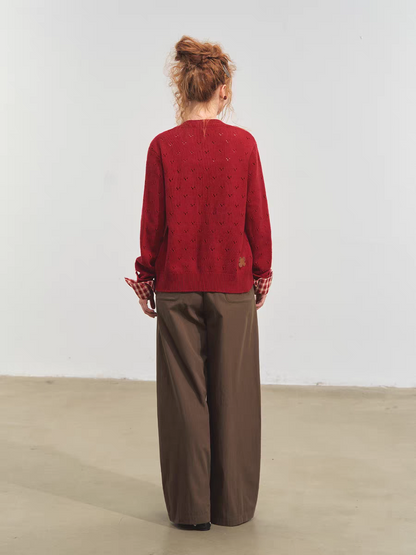 SOMESOWE. Original Design Vintage Plaid Tie Cardigan