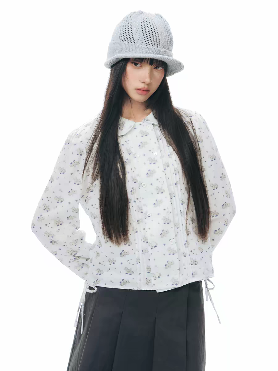 NAPSNAPS. Original Design Horse Print Shirt & Bubble Hem Skirt Set