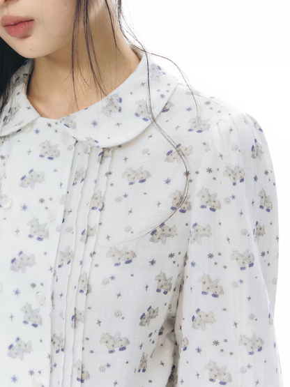 NAPSNAPS. Original Design Horse Print Shirt & Bubble Hem Skirt Set