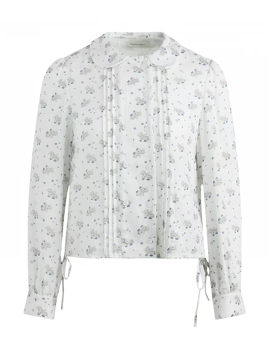 NAPSNAPS. Original Design Horse Print Shirt & Bubble Hem Skirt Set