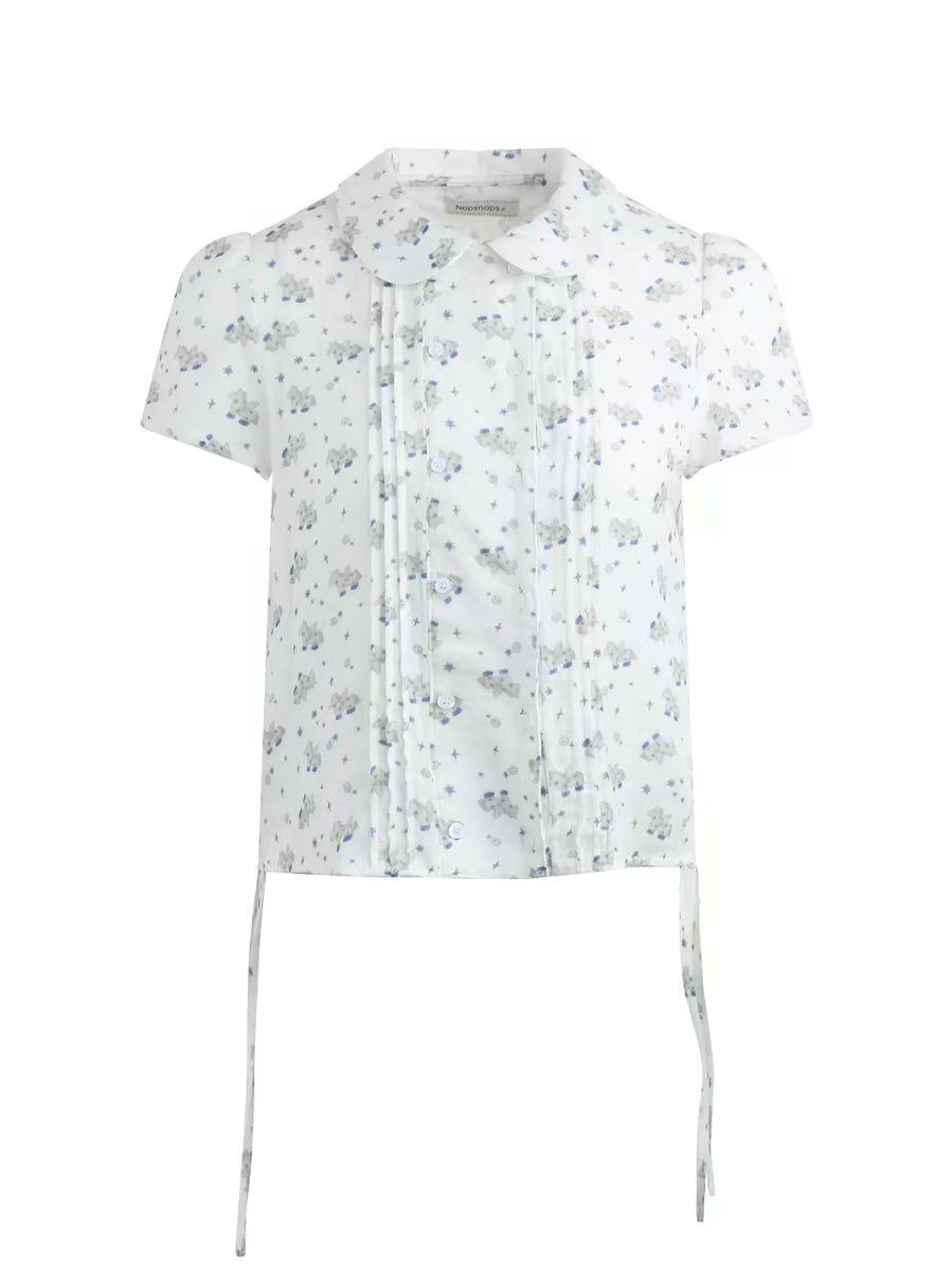 NAPSNAPS. Original Design Horse Print Shirt & Bubble Hem Skirt Set