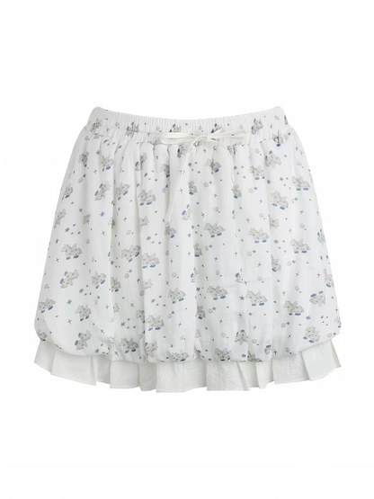 NAPSNAPS. Original Design Horse Print Shirt & Bubble Hem Skirt Set