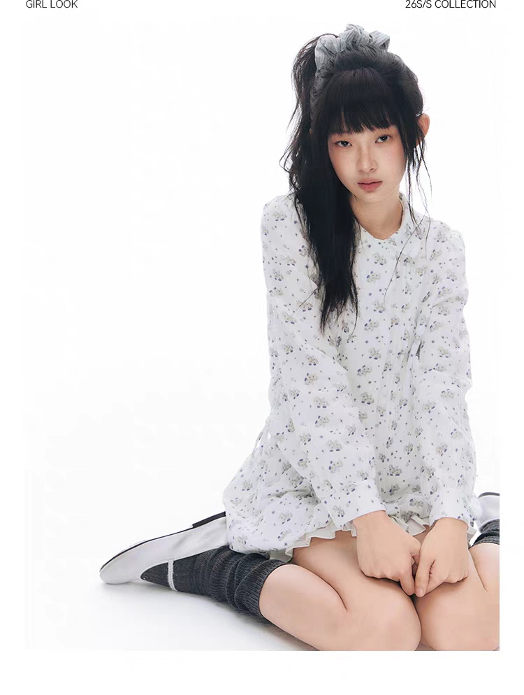 NAPSNAPS. Original Design Horse Print Shirt & Bubble Hem Skirt Set