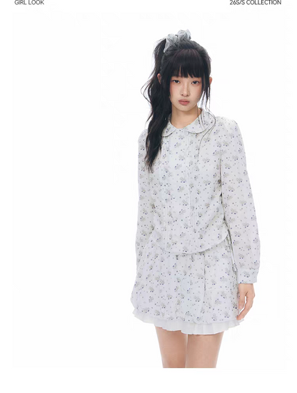 NAPSNAPS. Original Design Horse Print Shirt & Bubble Hem Skirt Set