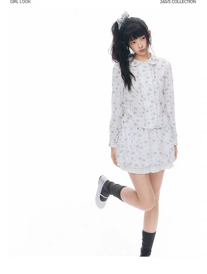 NAPSNAPS. Original Design Horse Print Shirt & Bubble Hem Skirt Set