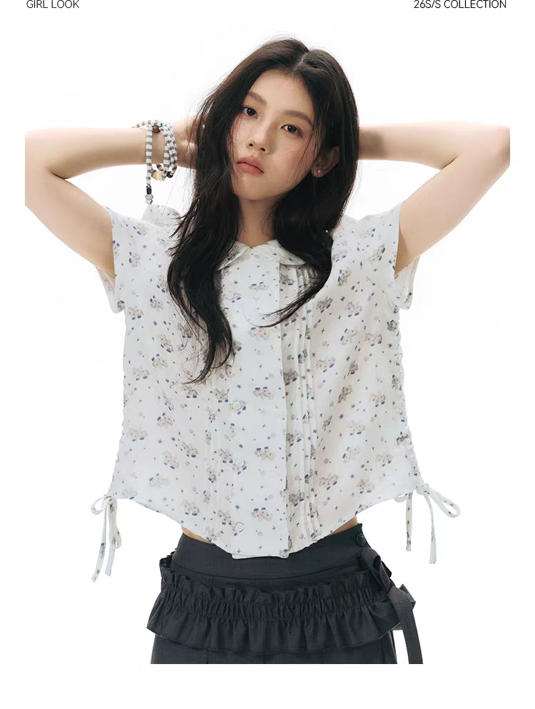 NAPSNAPS. Original Design Horse Print Shirt & Bubble Hem Skirt Set