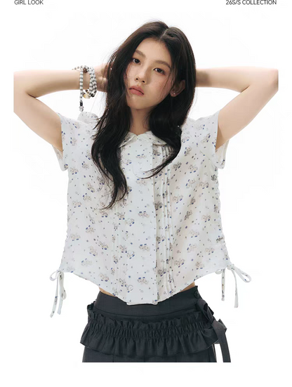 NAPSNAPS. Original Design Horse Print Shirt & Bubble Hem Skirt Set