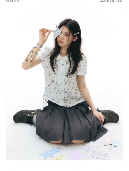 NAPSNAPS. Original Design Horse Print Shirt & Bubble Hem Skirt Set