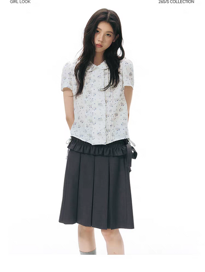 NAPSNAPS. Original Design Horse Print Shirt & Bubble Hem Skirt Set