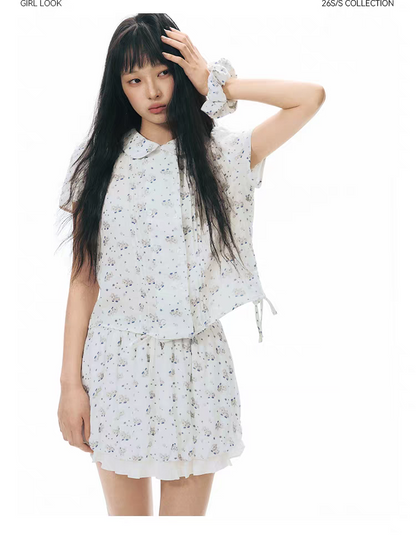 NAPSNAPS. Original Design Horse Print Shirt & Bubble Hem Skirt Set