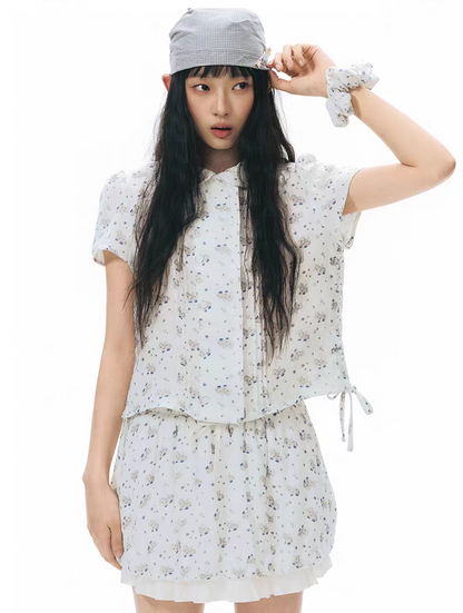 NAPSNAPS. Original Design Horse Print Shirt & Bubble Hem Skirt Set