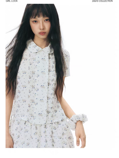 NAPSNAPS. Original Design Horse Print Shirt & Bubble Hem Skirt Set