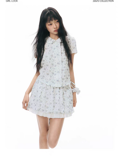 NAPSNAPS. Original Design Horse Print Shirt & Bubble Hem Skirt Set