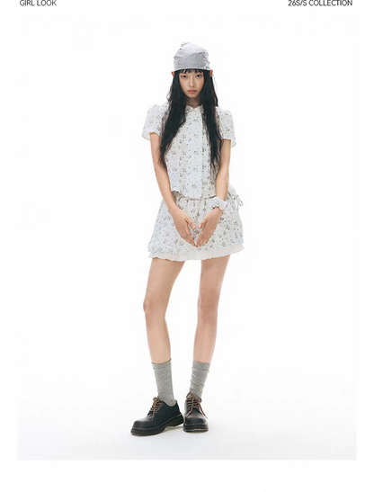 NAPSNAPS. Original Design Horse Print Shirt & Bubble Hem Skirt Set