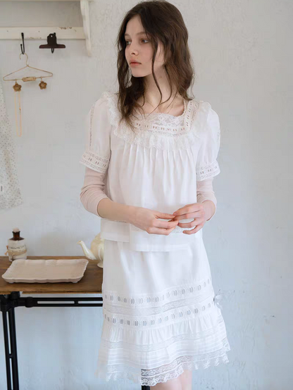 Kissgarnet. Original Design Cotton Linen Short Sleeve Top & Light Pink Shorts Set