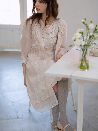 Kissgarnet. Original Design Polka Dot Cutout Lace Dress