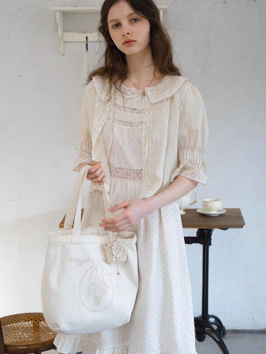 Kissgarnet. Original Design Polka Dot Cutout Lace Dress