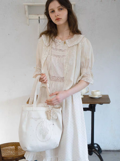 Kissgarnet. Original Design Polka Dot Cutout Lace Dress