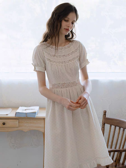 Kissgarnet. Original Design Polka Dot Cutout Lace Dress
