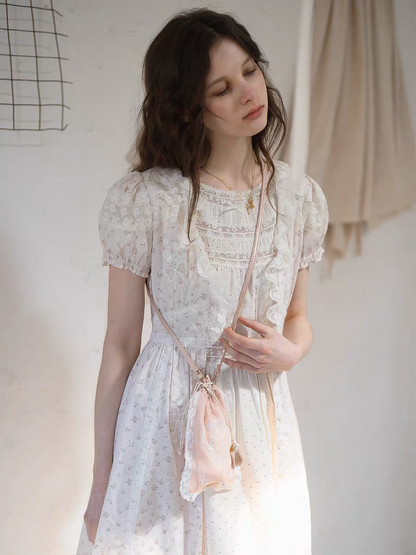 Kissgarnet. Original Design Polka Dot Cutout Lace Dress