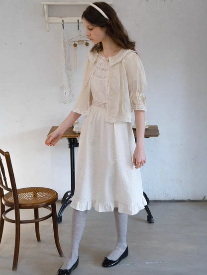 Kissgarnet. Original Design Polka Dot Cutout Lace Dress
