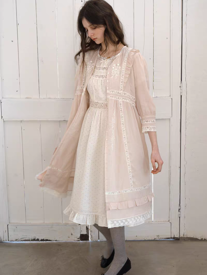 Kissgarnet. Original Design Polka Dot Cutout Lace Dress