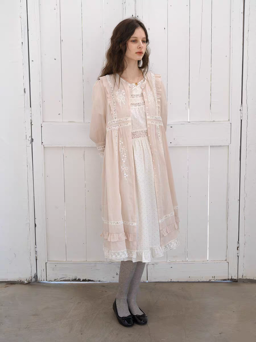 Kissgarnet. Original Design Polka Dot Cutout Lace Dress