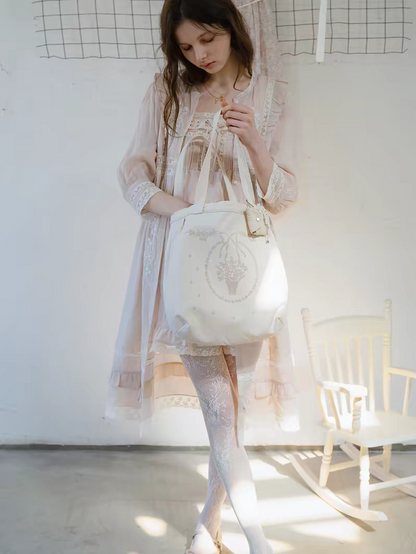 Kissgarnet. Original Design Embroidered Cardigan-Style Overlay Dress & Lace Slip Dress Set