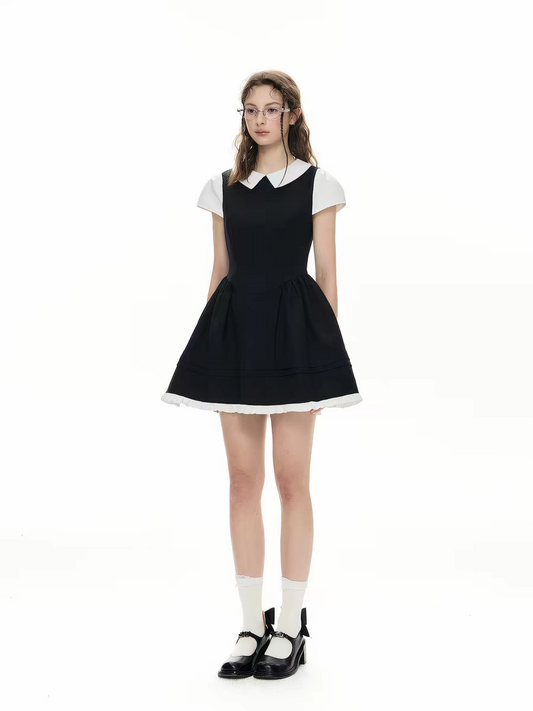 Romance Nanci. Original Design Two-in-One Short Sleeve A-Line Dress
