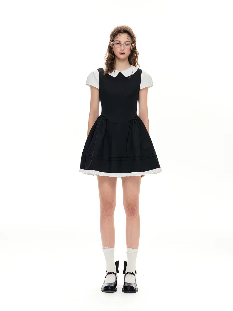 Romance Nanci. Original Design Two-in-One Short Sleeve A-Line Dress