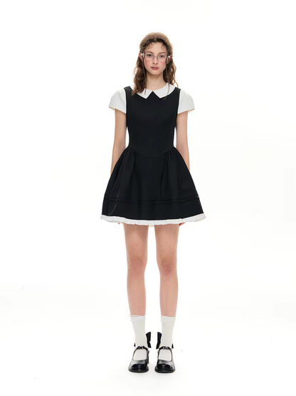 Romance Nanci. Original Design Two-in-One Short Sleeve A-Line Dress