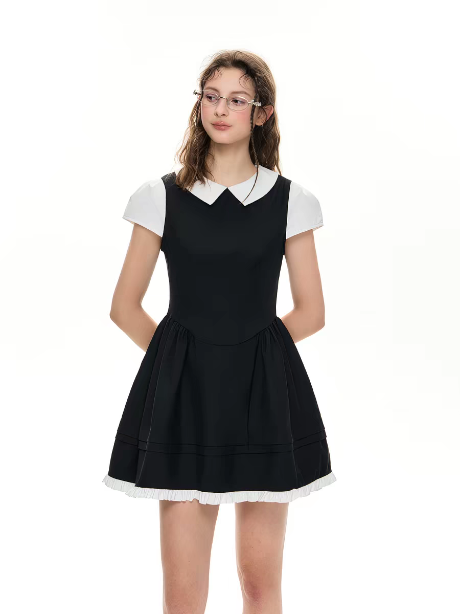 Romance Nanci. Original Design Two-in-One Short Sleeve A-Line Dress