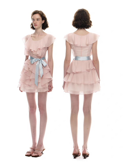 Romance Nanci. Original Design Ruffle Trim Tie Dress