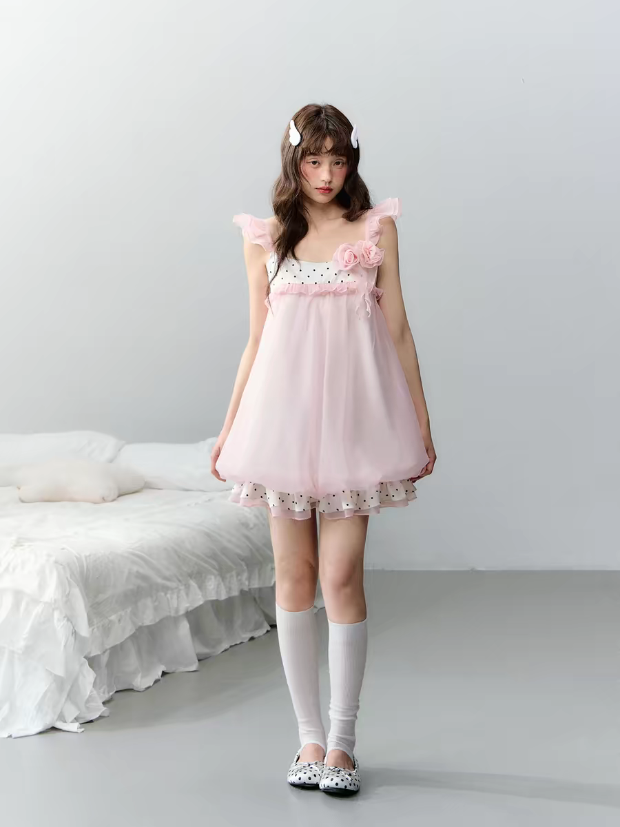Narratorgirls. Original Design Floral Bubble Hem Sleeveless Cami Dress