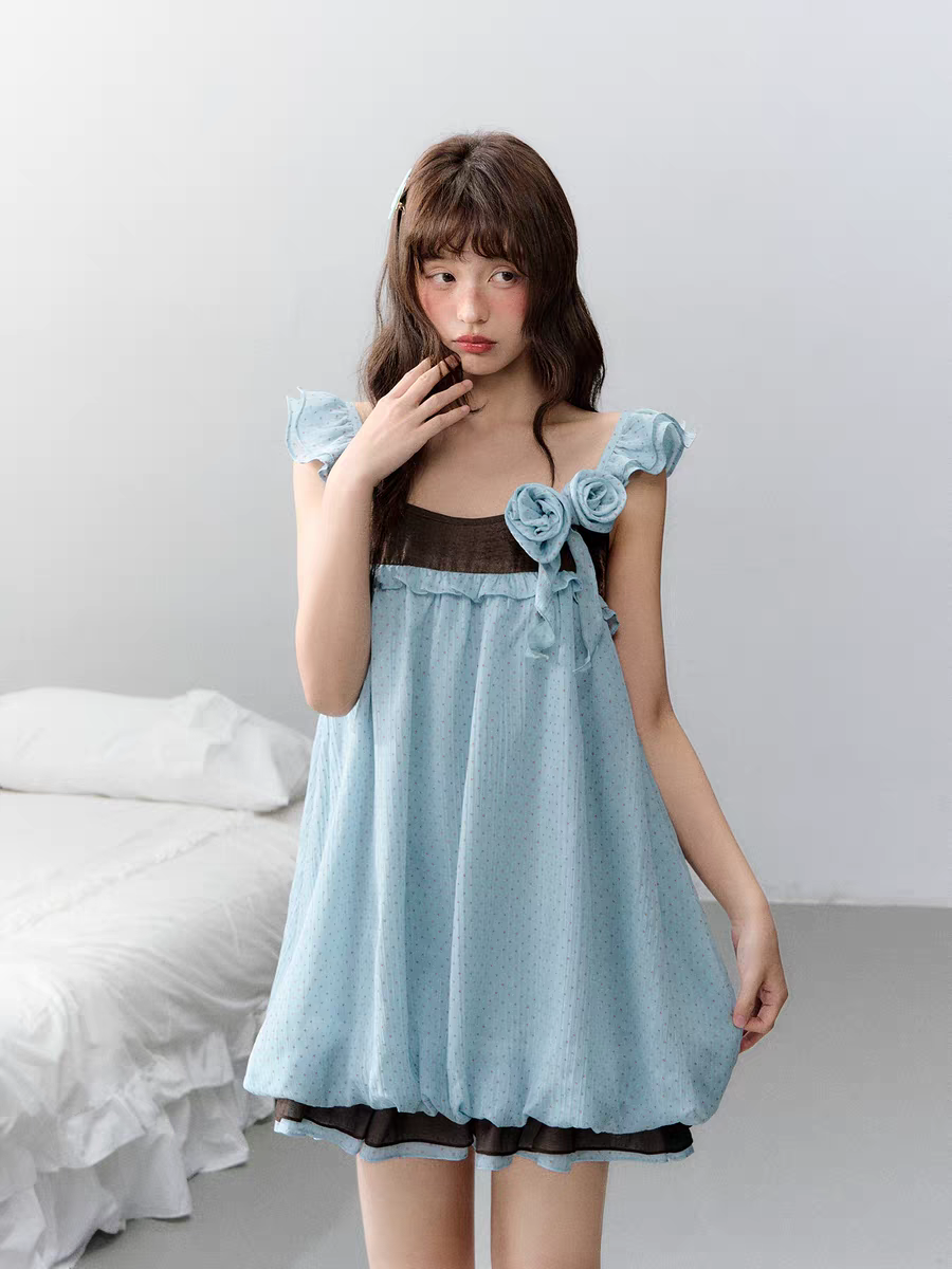 Narratorgirls. Original Design Floral Bubble Hem Sleeveless Cami Dress