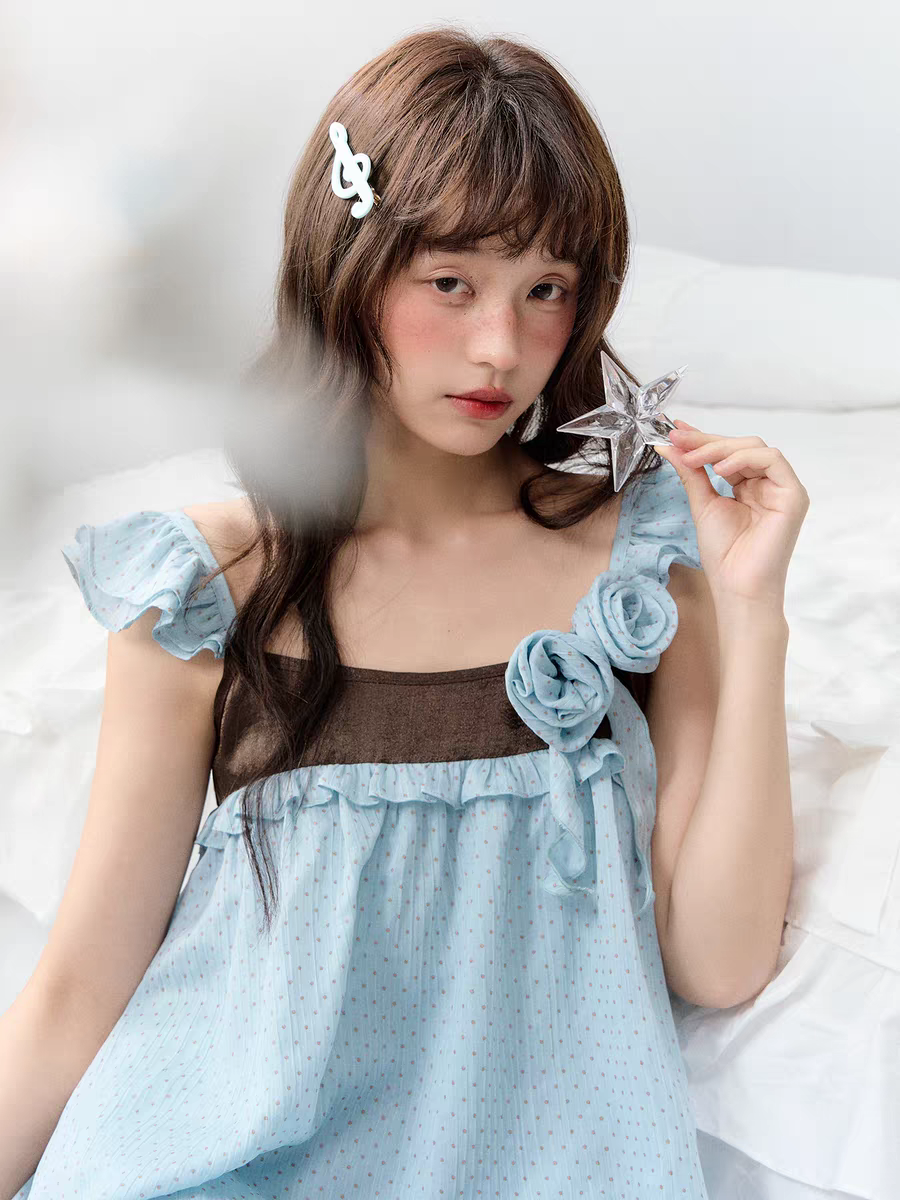 Narratorgirls. Original Design Floral Bubble Hem Sleeveless Cami Dress