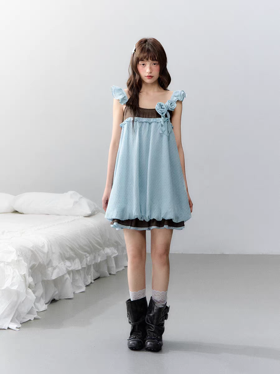 Narratorgirls. Original Design Floral Bubble Hem Sleeveless Cami Dress