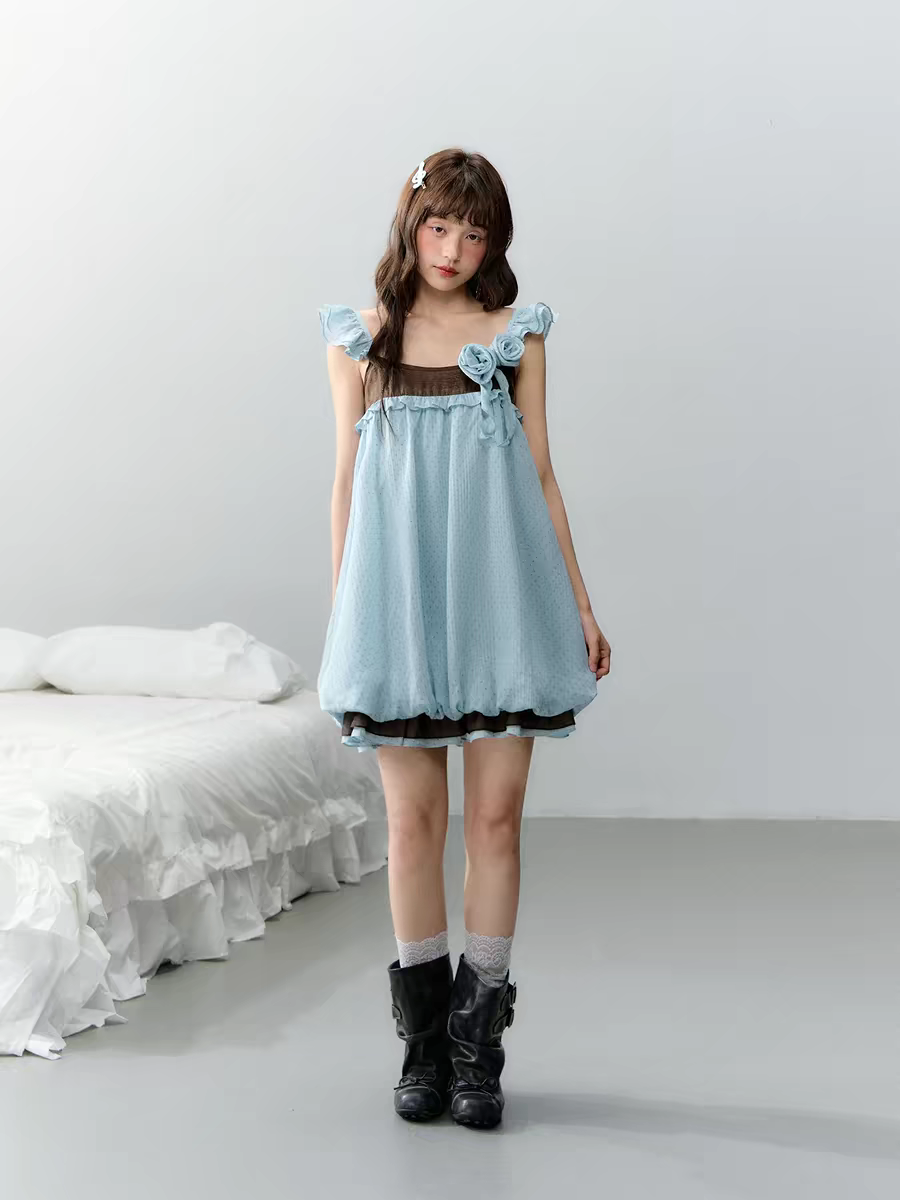 Narratorgirls. Original Design Floral Bubble Hem Sleeveless Cami Dress