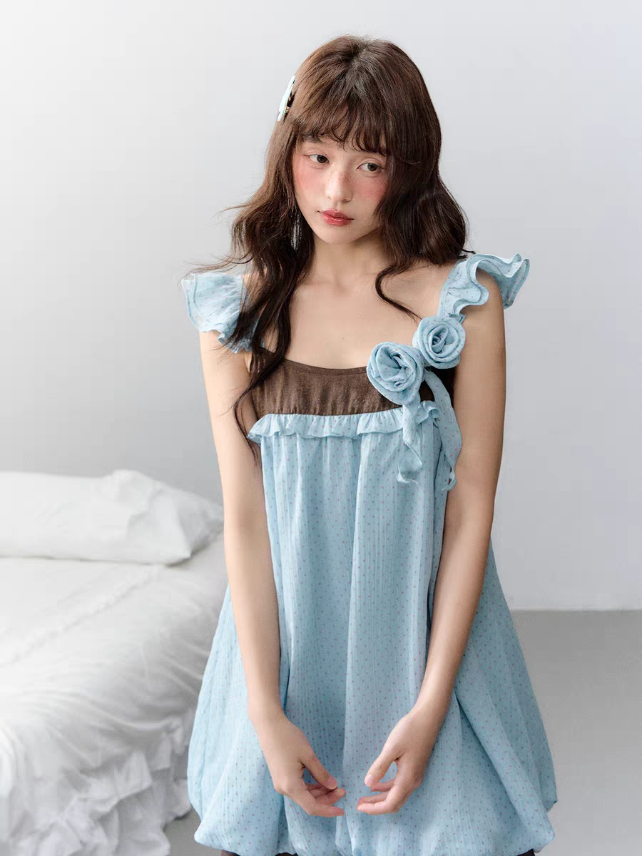 Narratorgirls. Original Design Floral Bubble Hem Sleeveless Cami Dress