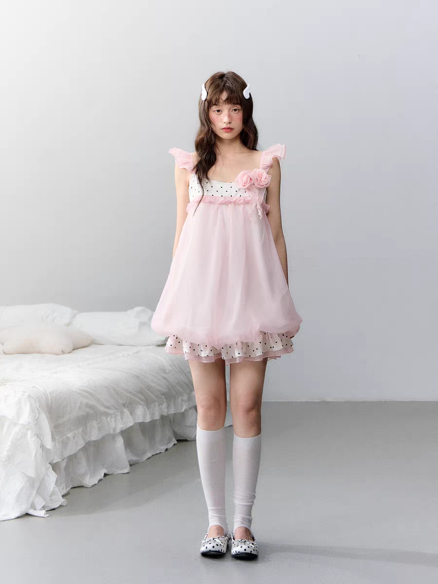 Narratorgirls. Original Design Floral Bubble Hem Sleeveless Cami Dress