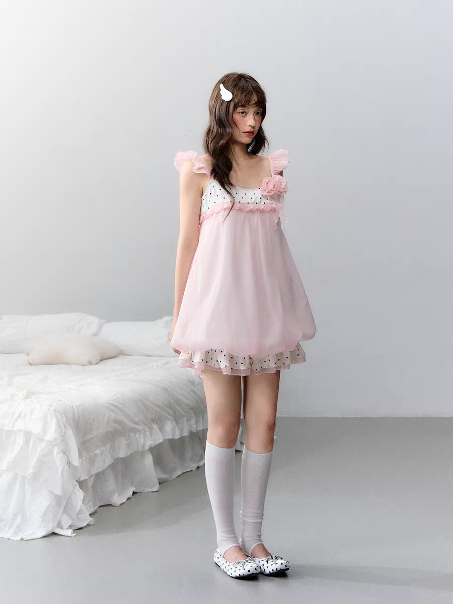 Narratorgirls. Original Design Floral Bubble Hem Sleeveless Cami Dress