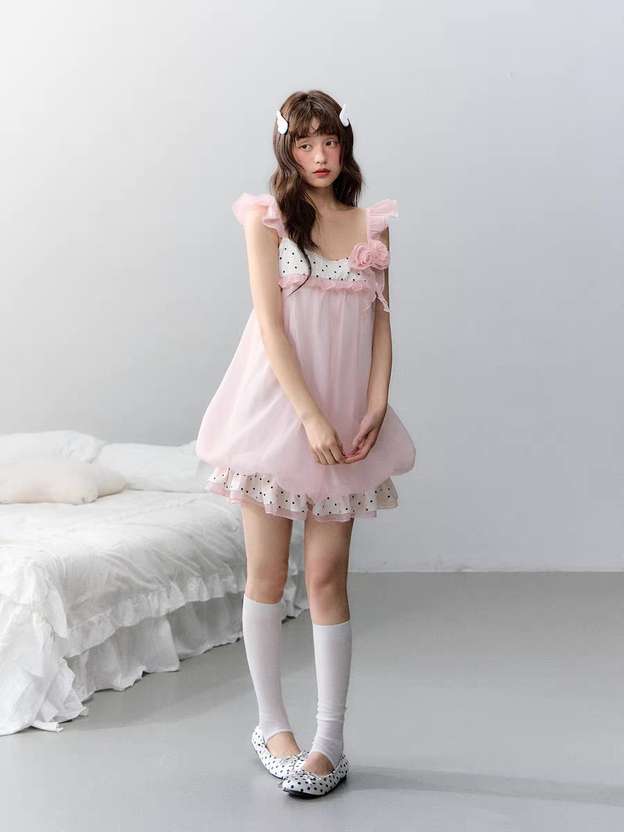 Narratorgirls. Original Design Floral Bubble Hem Sleeveless Cami Dress