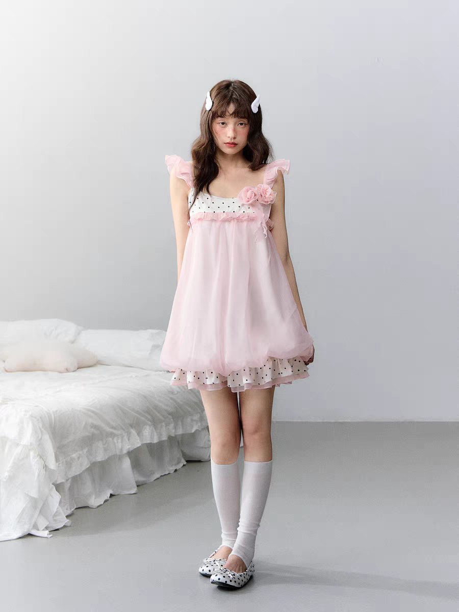 Narratorgirls. Original Design Floral Bubble Hem Sleeveless Cami Dress